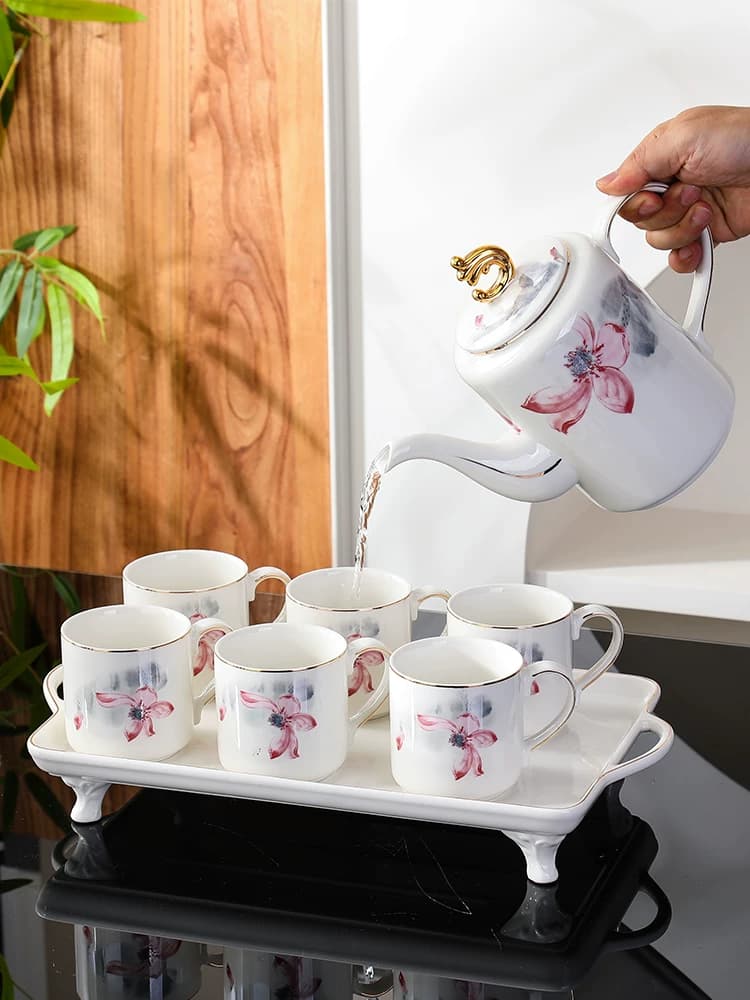 Ink Floral Ceramic Tea Set detail 2