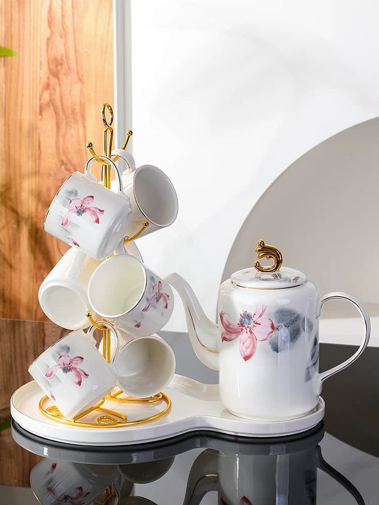 Ink Floral Ceramic Tea Set detail 3