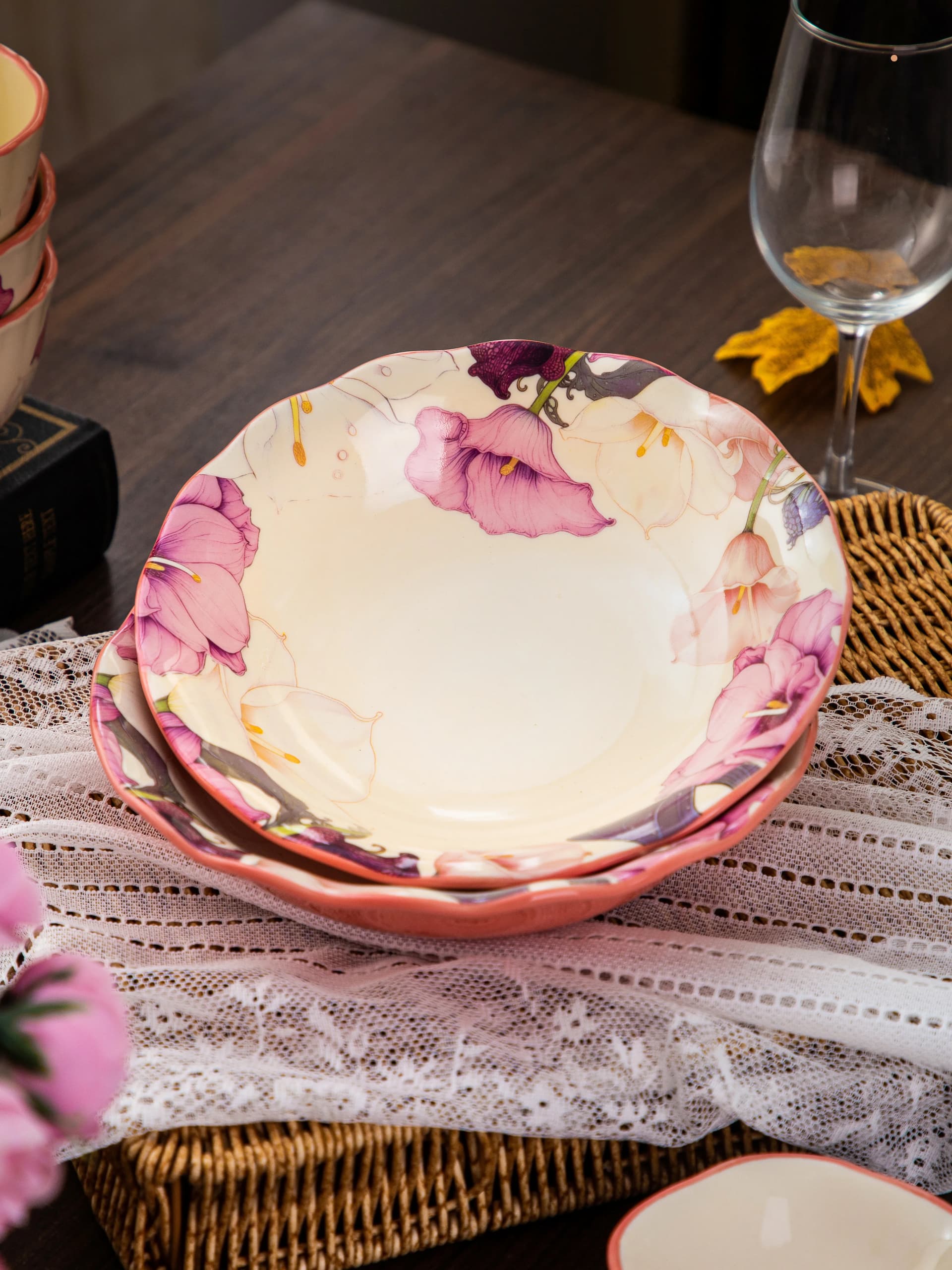 Floral Ceramic Dinnerware Set detail 4