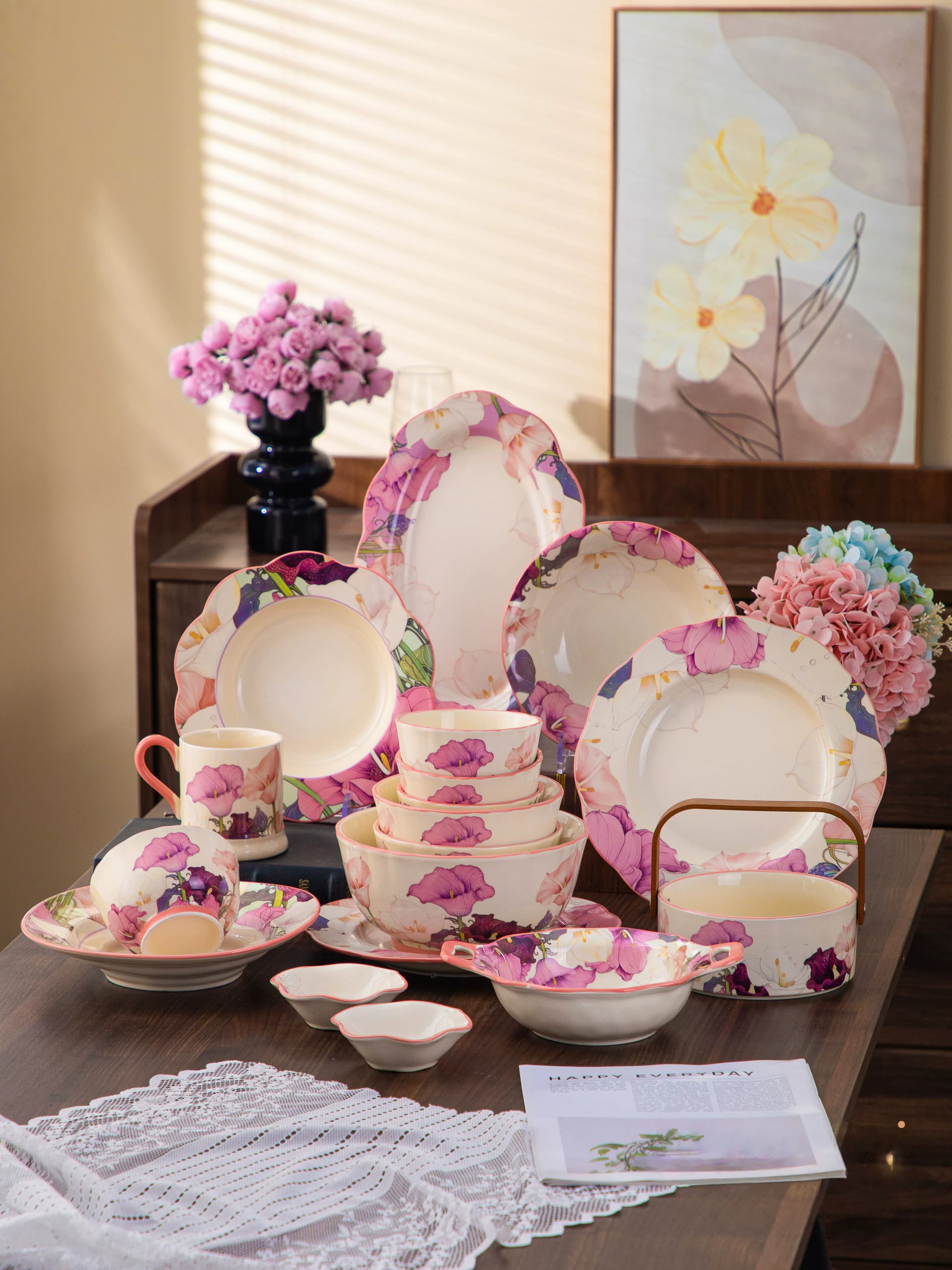 Floral Ceramic Dinnerware Set