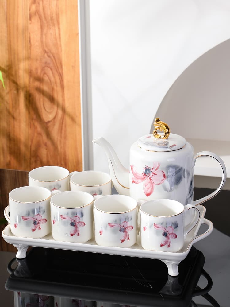 Ink Floral Ceramic Tea Set