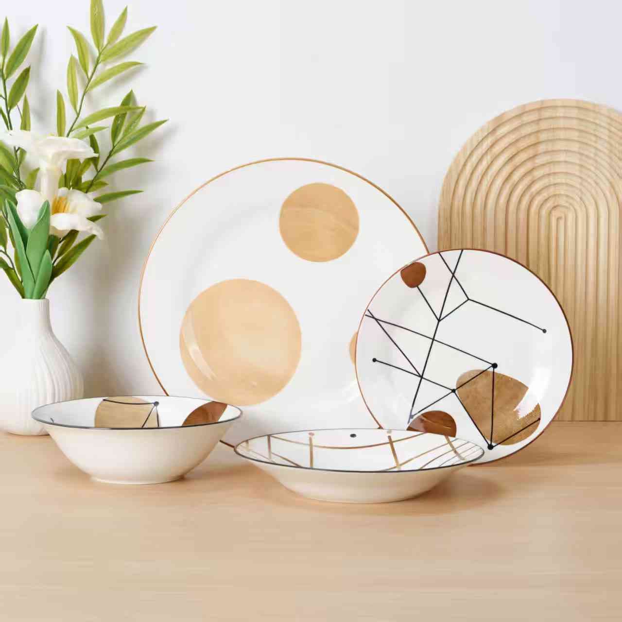 Lace-Rim Ceramic Dinnerware Set detail 2