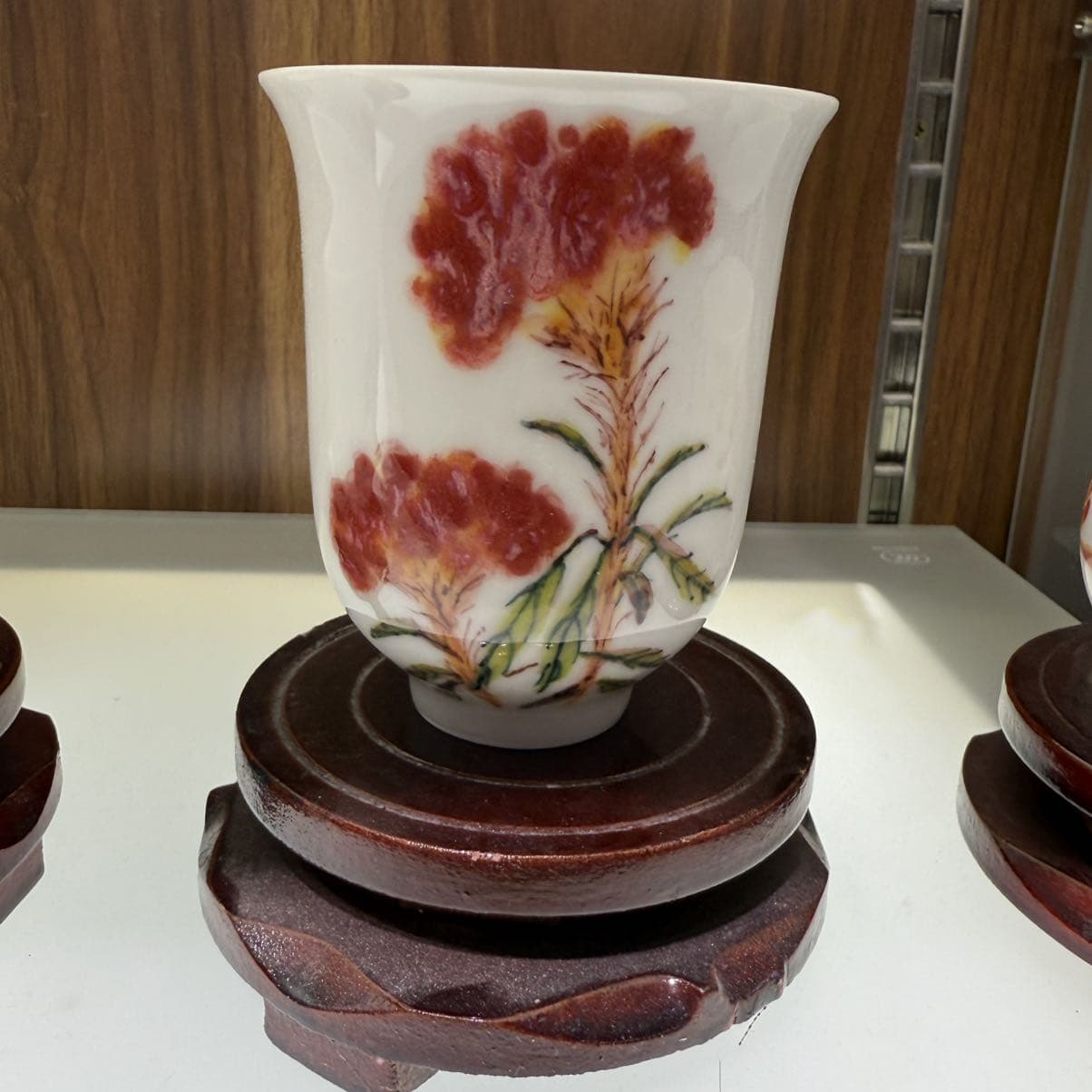 Red Bloom Hand-Painted Tea Cup