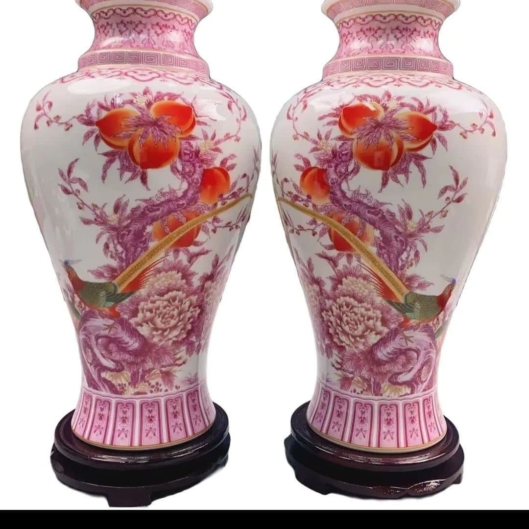 Red Floral Ceramic Display Vase